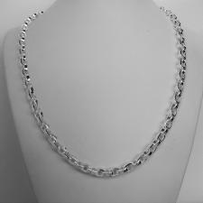 Sterling silver men's oval chain necklace