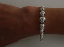 Sterling silver bead toggle bracelet 