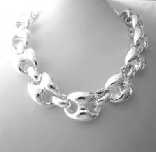Sterling silver women's maglia marina link necklace