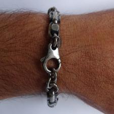 Men's bracelet in oxidized silver