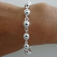 Sterling silver beaded toggle bracelet 8mm