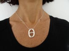 Collana argento 925 pendente maglia traversino - Collana donna