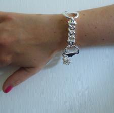 Equestrian horsebit bracelet in sterling silver