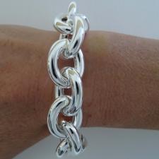 Oval link bracelet in 925 sterling silver