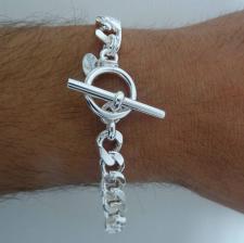 Sterling silver curb toggle bracelet