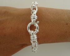 Textured link chain in sterling silver