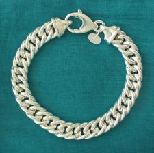 Sterling silver double curb link bracelet