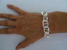 Anchor chain bracelet in solid 925 sterling silver 