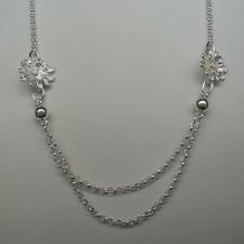 Collana argento 925 con fiori.