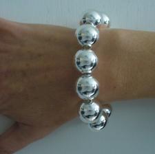 Sterling silver bead bracelet 16mm.