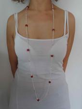 Collana argento 925 e pietre diaspro rosso