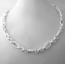 Catena in argento 925 maglie ovali godronate e tonde