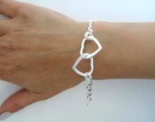 Bracciale con cuori in argento 925 massiccio