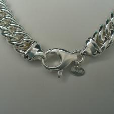 Double curb necklace in sterling silver