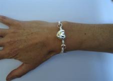 Sterling silver heart bracelet 17x15mm