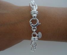 925 sterling silver loose rope chain bracelet 9mm