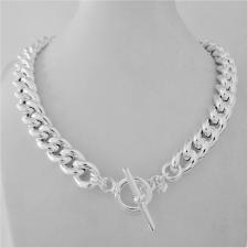 Sterling silver curb chain toggle necklace italy