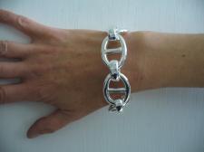 Sterling silver large anchor chain bracelet 