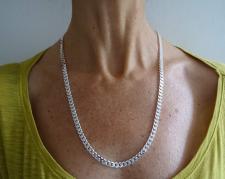 Italian sterling silver curb chain necklace 5mm