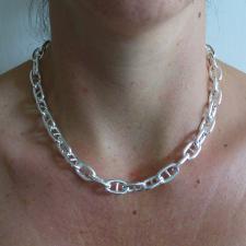 Sterling silver anchor chain necklace 10mm