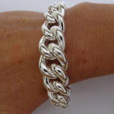 Sterling silver graduated curb bracelet