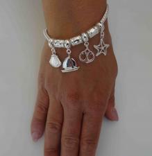 Ocean life charm bracelet in sterling silver