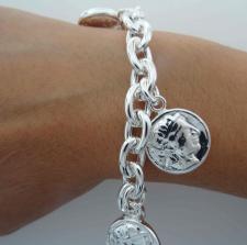 Sterling silver bracelet owl of athena
