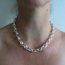 Oval rolo necklace 10mm in sterling silver