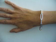 Silver square paperclip bracelet