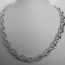 Silver double oval link naecklace