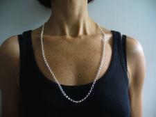 Collana lunga argento 925 maglia tonda.