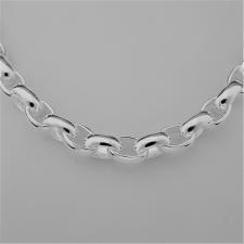 Solid sterling silver oval rolo chain