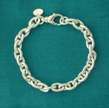 Sterling silver oval link bracelet 8mm