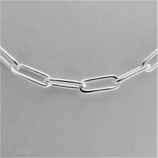 Sterling silver rectangular link necklace italy