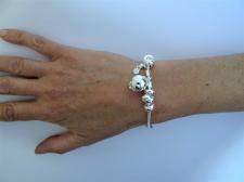 Snake charm bracelet in sterling silver