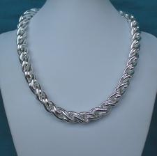 Sterling silver torchon necklace 10mm.