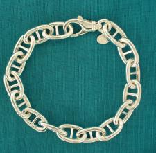 925 silver anchor chain bracelet 10mm. Hollow link.
