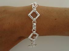 Sterling silver square link bracelet made in Italy