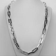 Rectangular link necklace in sterling silver