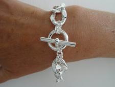 Bracciale coccodrillo argento