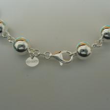 Sterling silver beaded chain necklace 10mm