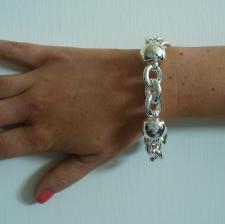 Sterling silver bracelet. Women's ''Barilotto'' link chain 18mm.