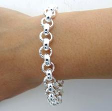 Bracciale in argento 925 MASSICCIO rolo' tondo 9mm. VERSIONE ARGENTO 925 MASSICCIO 40 GRAMMI.