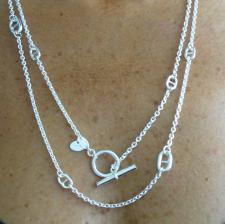Silver anchor chain necklace made in Tuscany