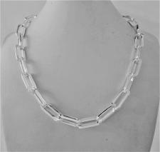 Sterling silver paperclip link necklace