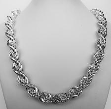Collana corda in argento 925, larghezza 12mm.