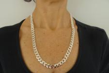 Sterling silver solid diamond cut curb necklace 10mm italy
