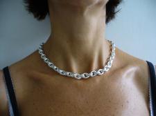 Sterling silver necklace with oval link 