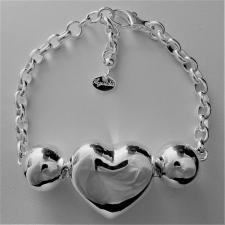 Sterling silver charm bracelet. Heart 26mmx23mm.