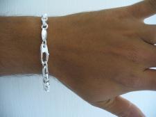 Sterling silver men's oval link bracelet